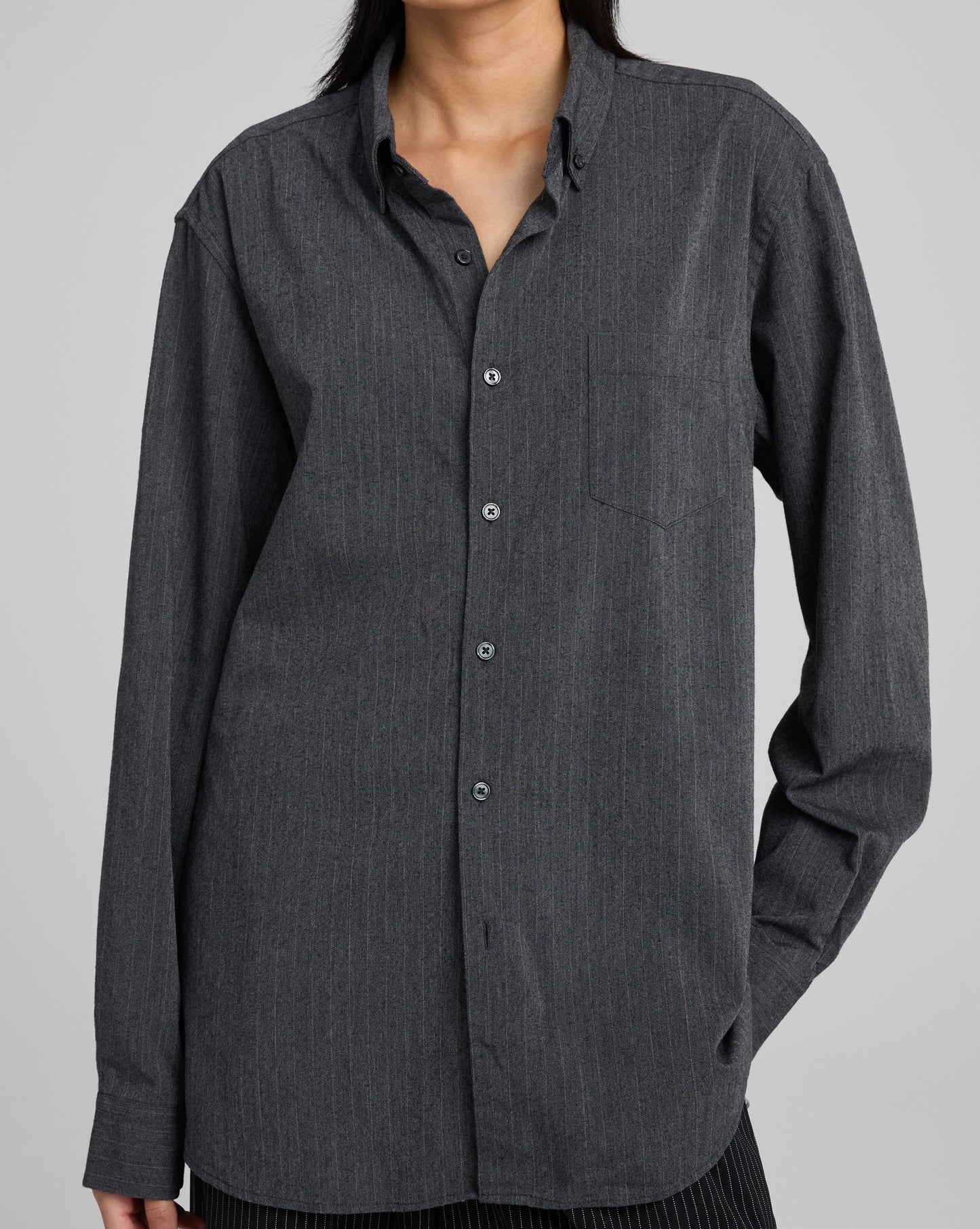 Shirt - Grey Pinstripe