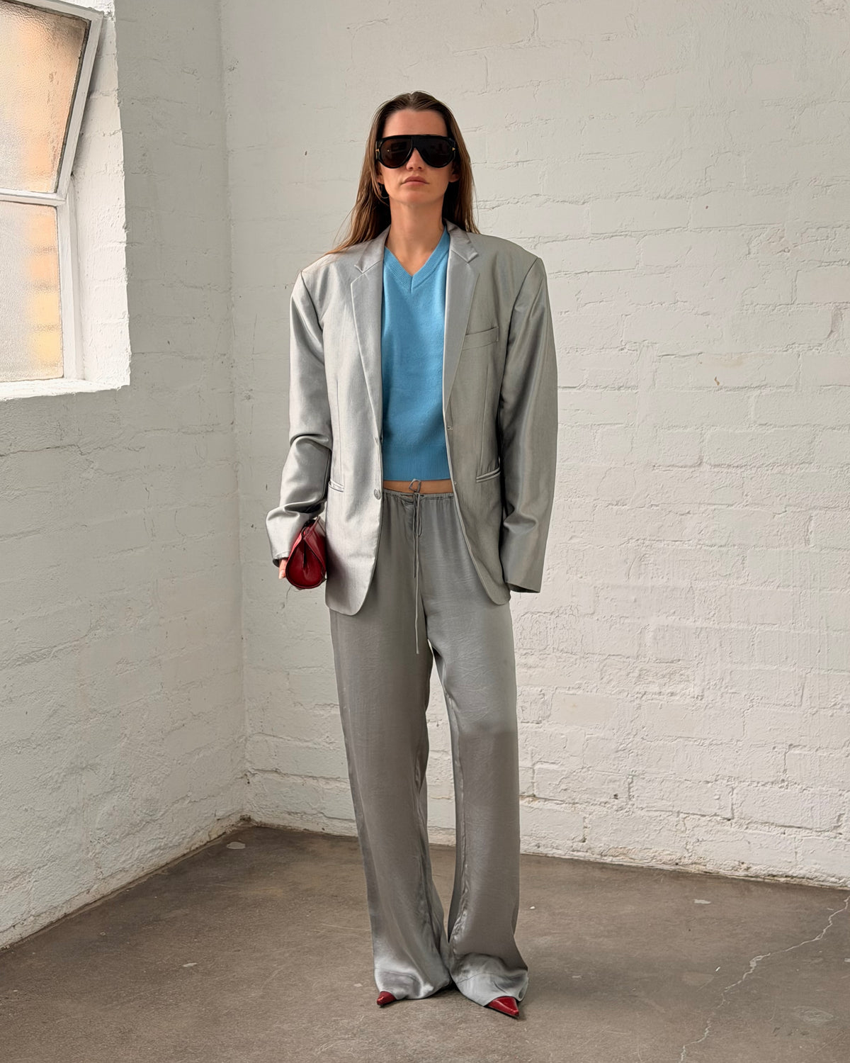 Silver Silk Pant