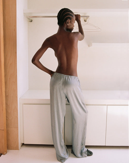 Silver Silk Pant